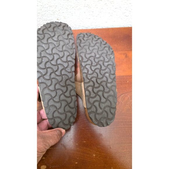 Birkenstock Women's Tan Suede Gizeh Thong Sandals Adjustable Strap Size 38 - Picture 6 of 7